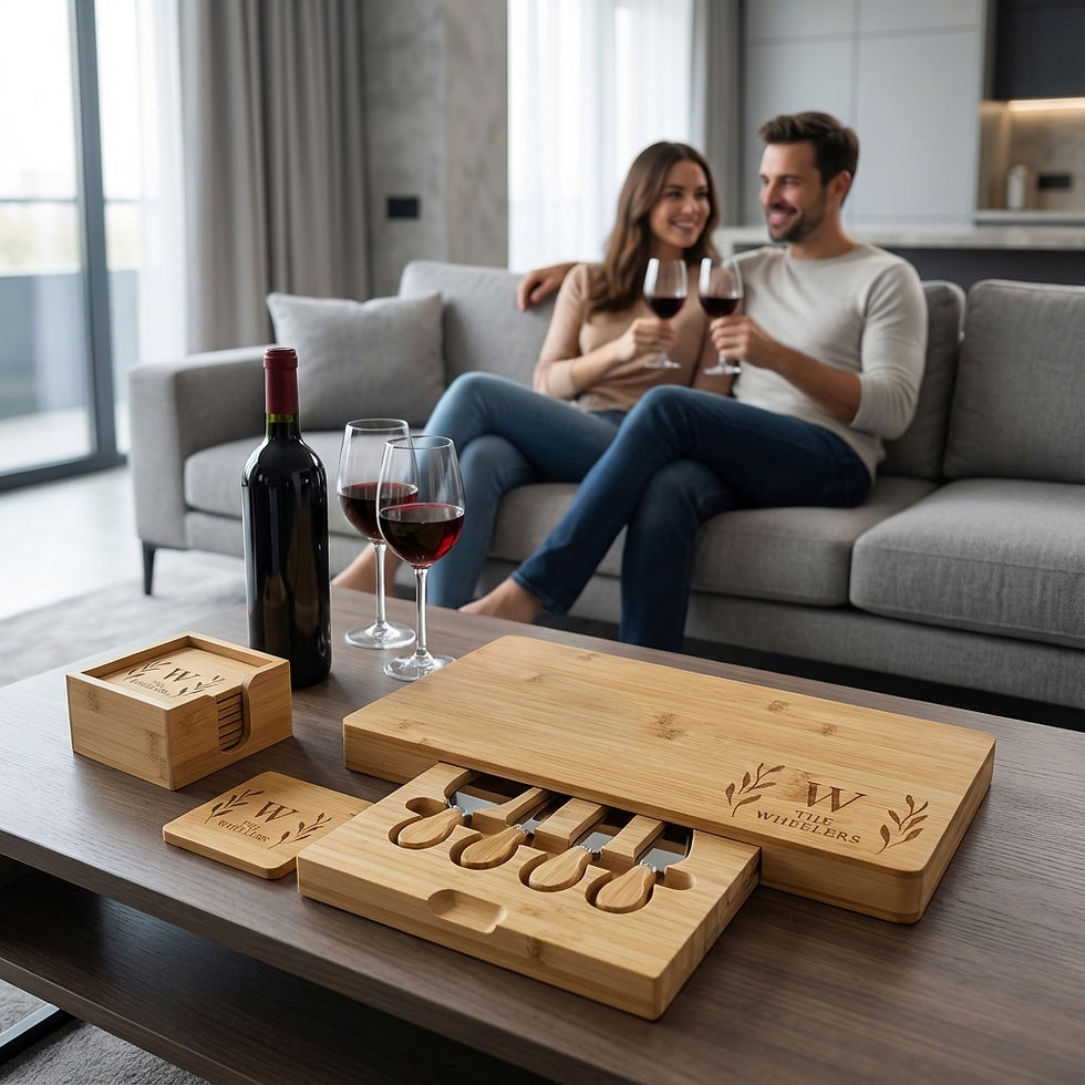Thumbnail: Monogrammed Charcuterie Set | Housewarming Gift Canada