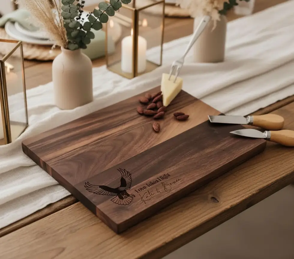 Thumbnail: Custom Engraved Eagle Cutting Board — Personalized Anniversary Gift