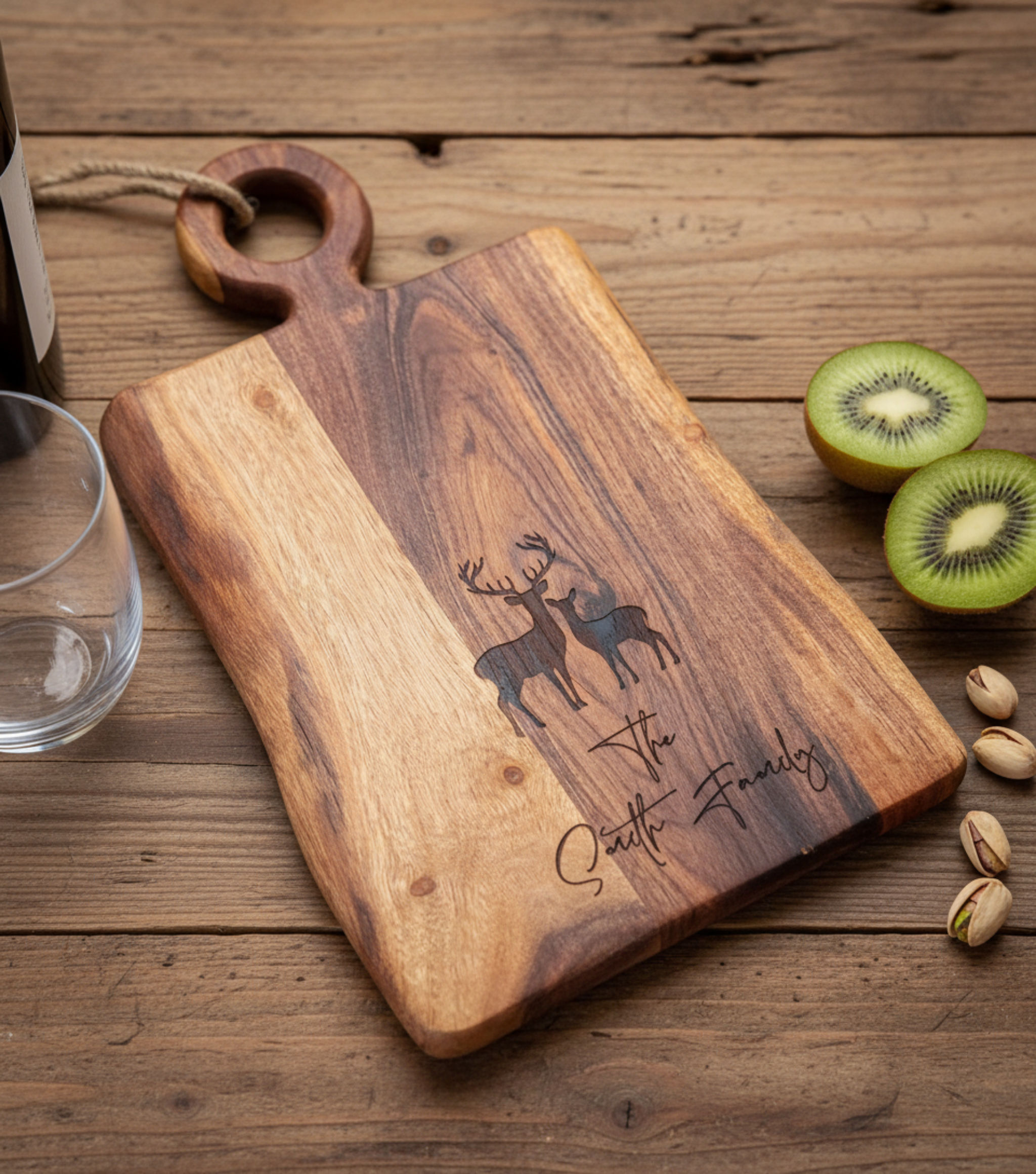 Personalized Live Edge Cutting Board | Rustic Wedding Charcuterie Board Gift