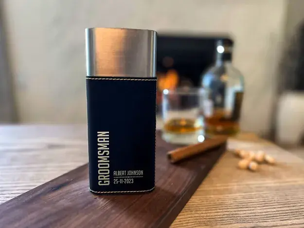 Thumbnail: Personalized Cigar Case with Cutter | Custom Groomsmen Gift