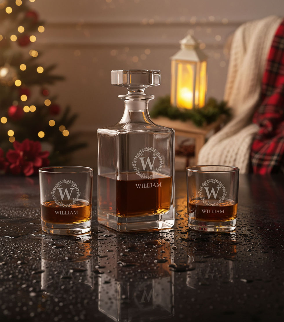 Thumbnail: Personalized Whiskey Decanter Set - Christmas Gift for Him