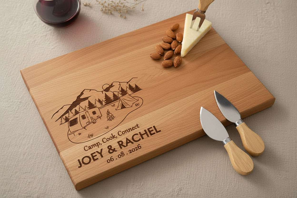 Personalized Cutting Board: Gift For Campers; Charcuterie Board, Nature
