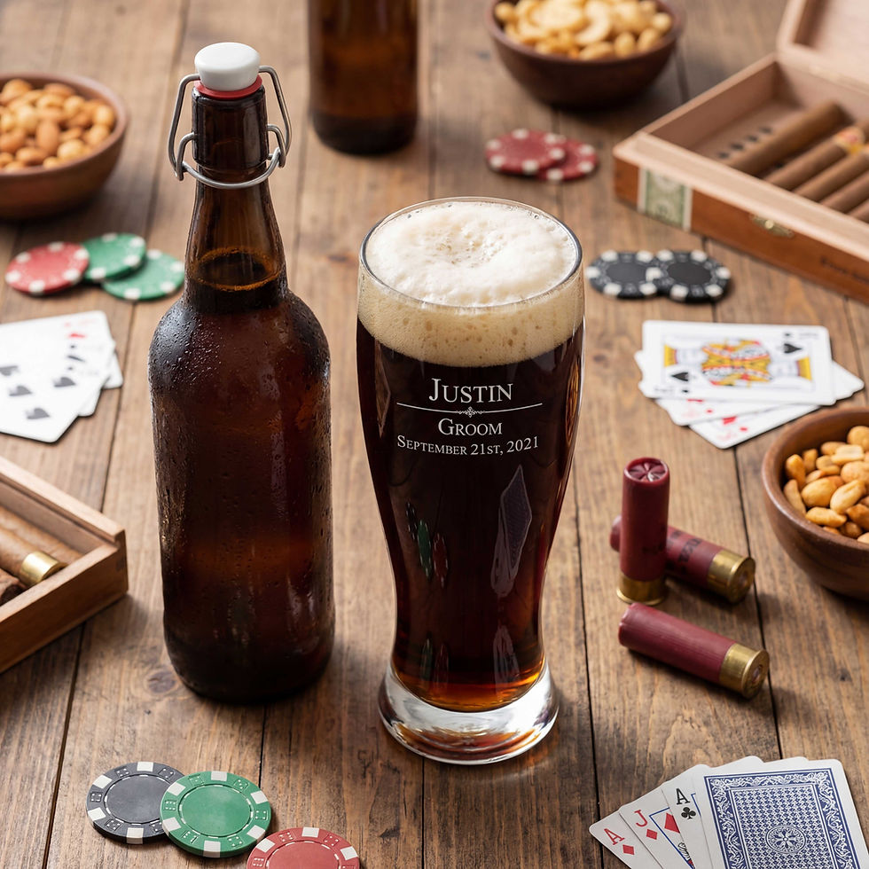 Thumbnail: Personalized Beer Glasses for Groomsmen & Father of the Bride | Custom Engraved