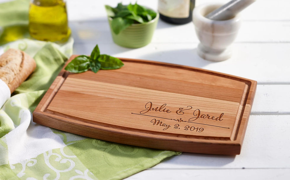 Thumbnail: Personalized Cutting Board - Laser Engraved with Couple's Names and Wedding Date