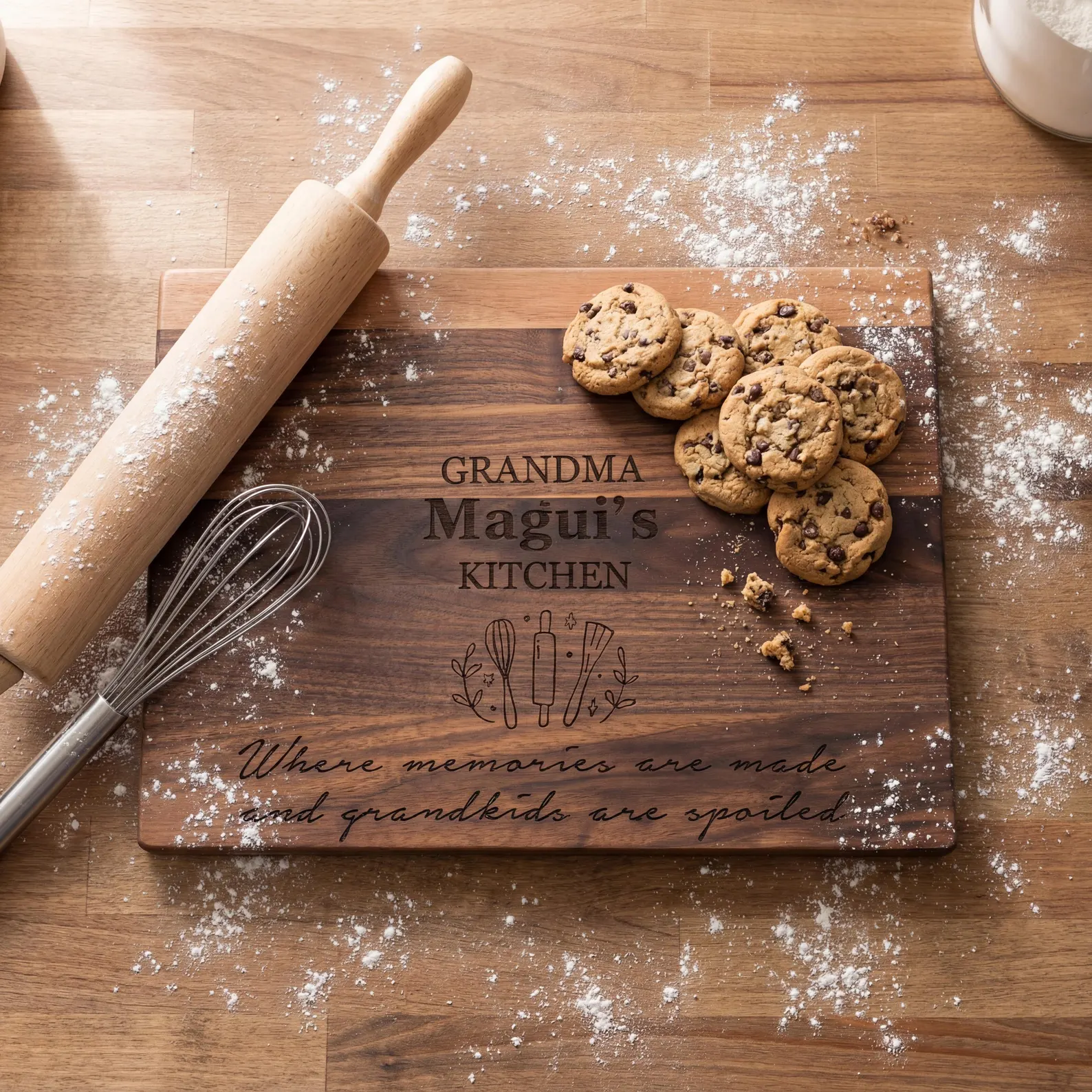 Custom Engraved walnut cutting board