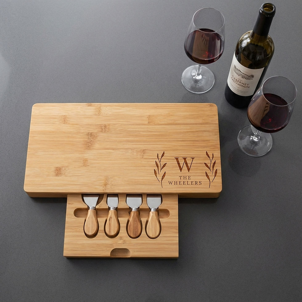 Thumbnail: Monogrammed Charcuterie Set | Housewarming Gift Canada