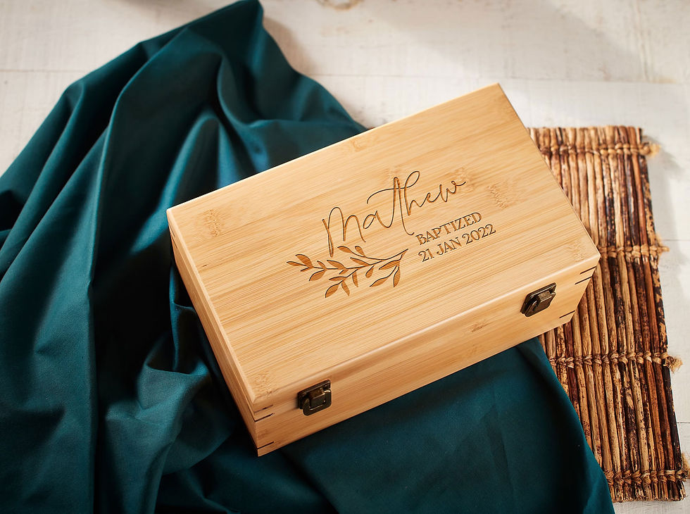 Thumbnail: Laser Engraved Bamboo Keepsake Gift Box