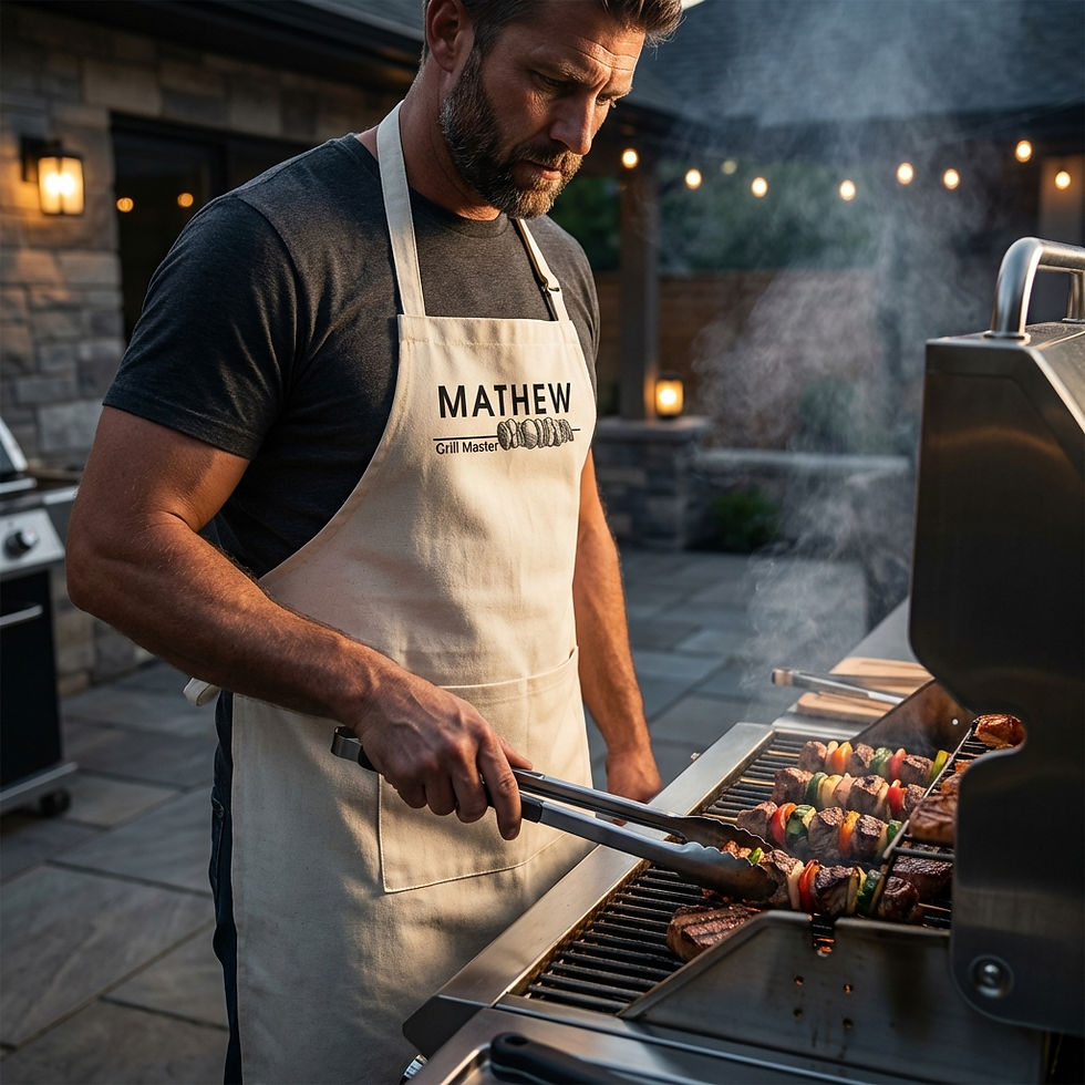 Miniature : Tablier Personnalisé Grill Master – Cadeau Idéal pour Lui