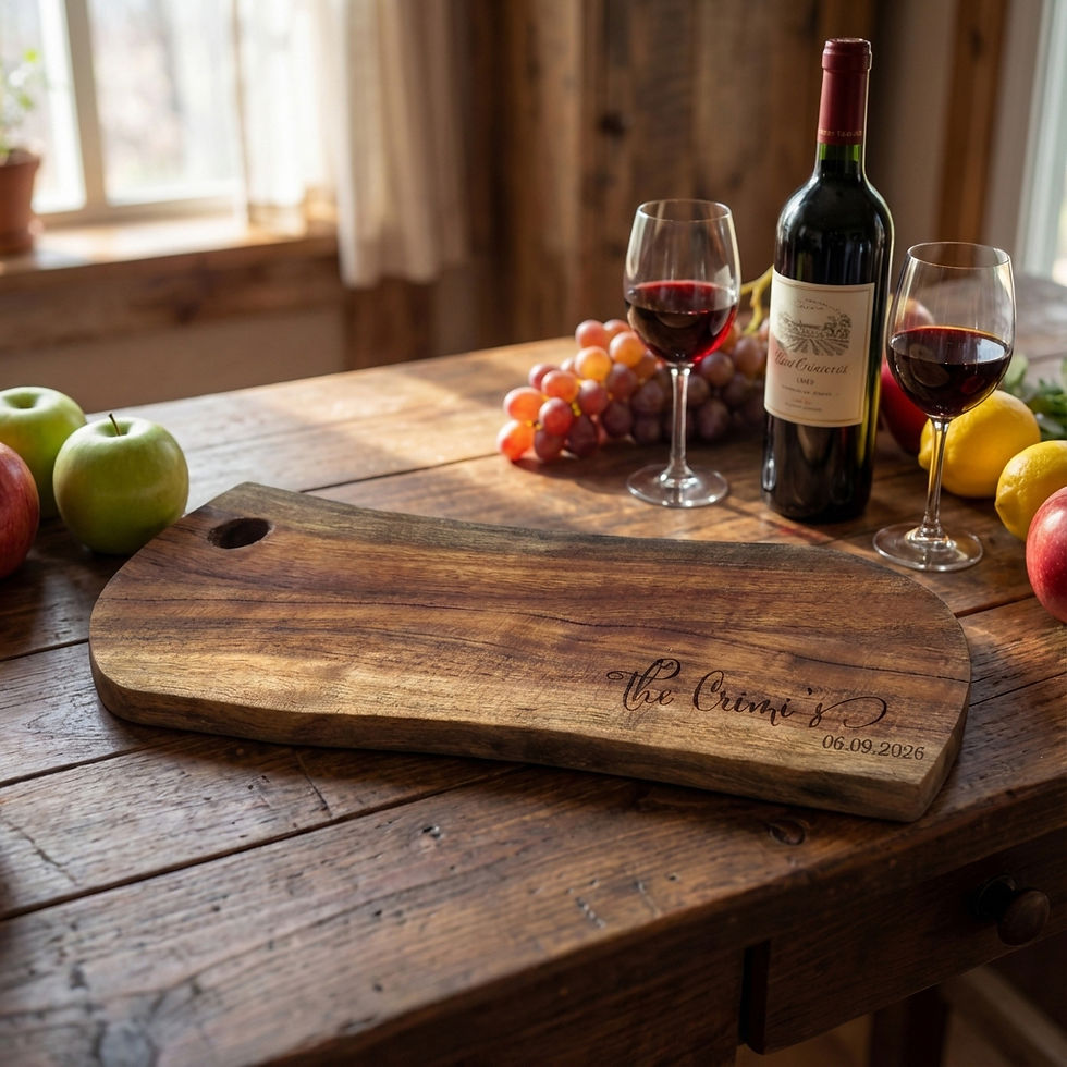 Thumbnail: Custom Live Edge Charcuterie Board | Rustic Wedding Gift