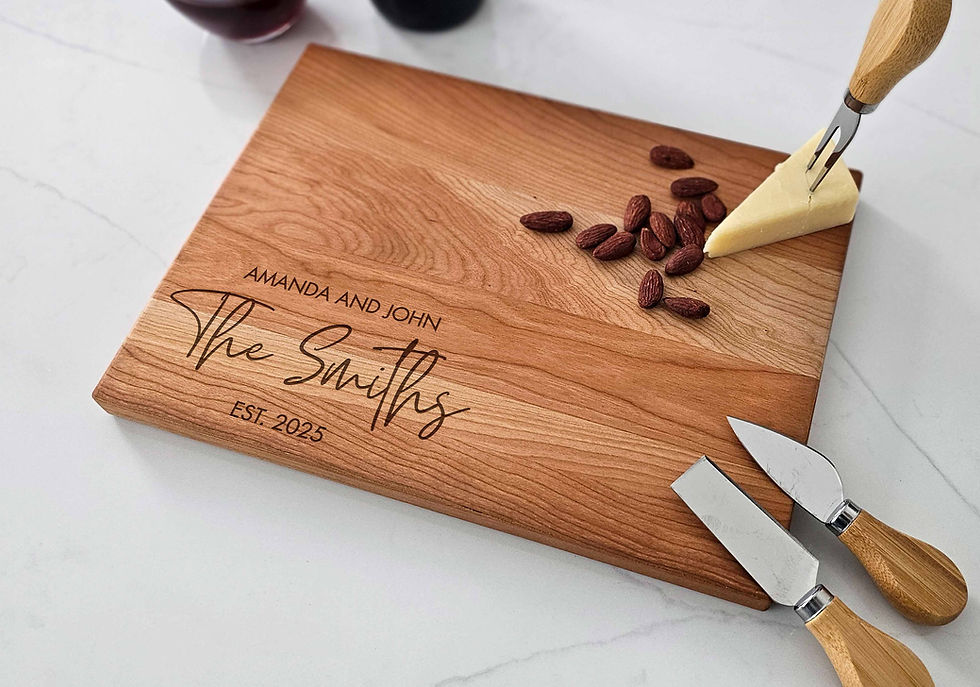 Miniature : Personalized Cherry Wood cutting board for the couple