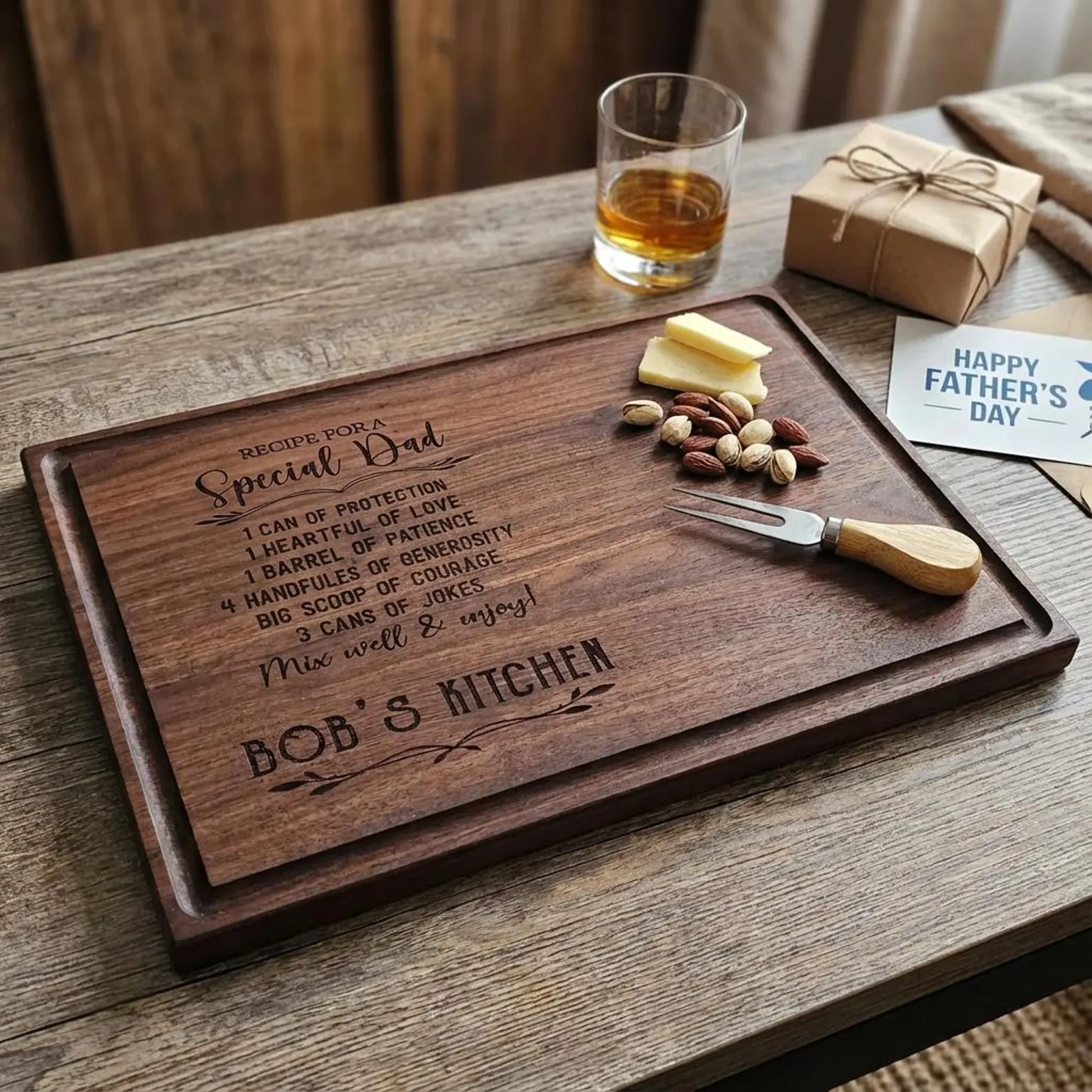 Custom Engraved cutting Board for dad