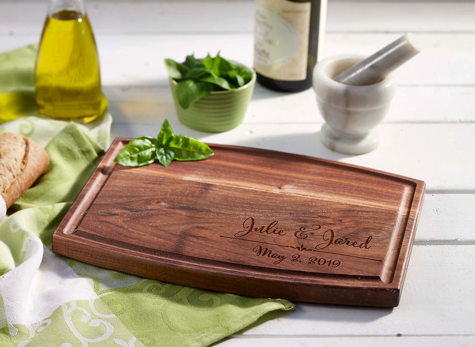 Thumbnail: Personalized Cutting Board - Laser Engraved with Couple's Names and Wedding Date