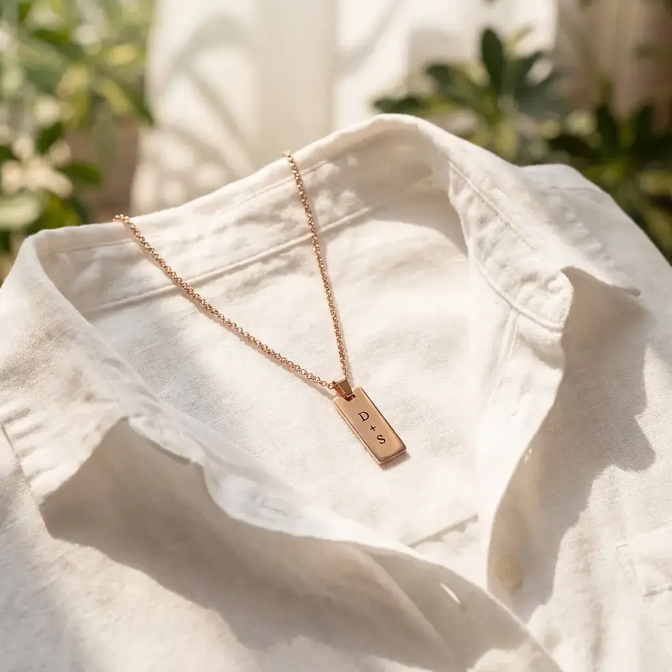 Thumbnail: Personalized Tag Necklace | Custom Engraved Jewelry for Her