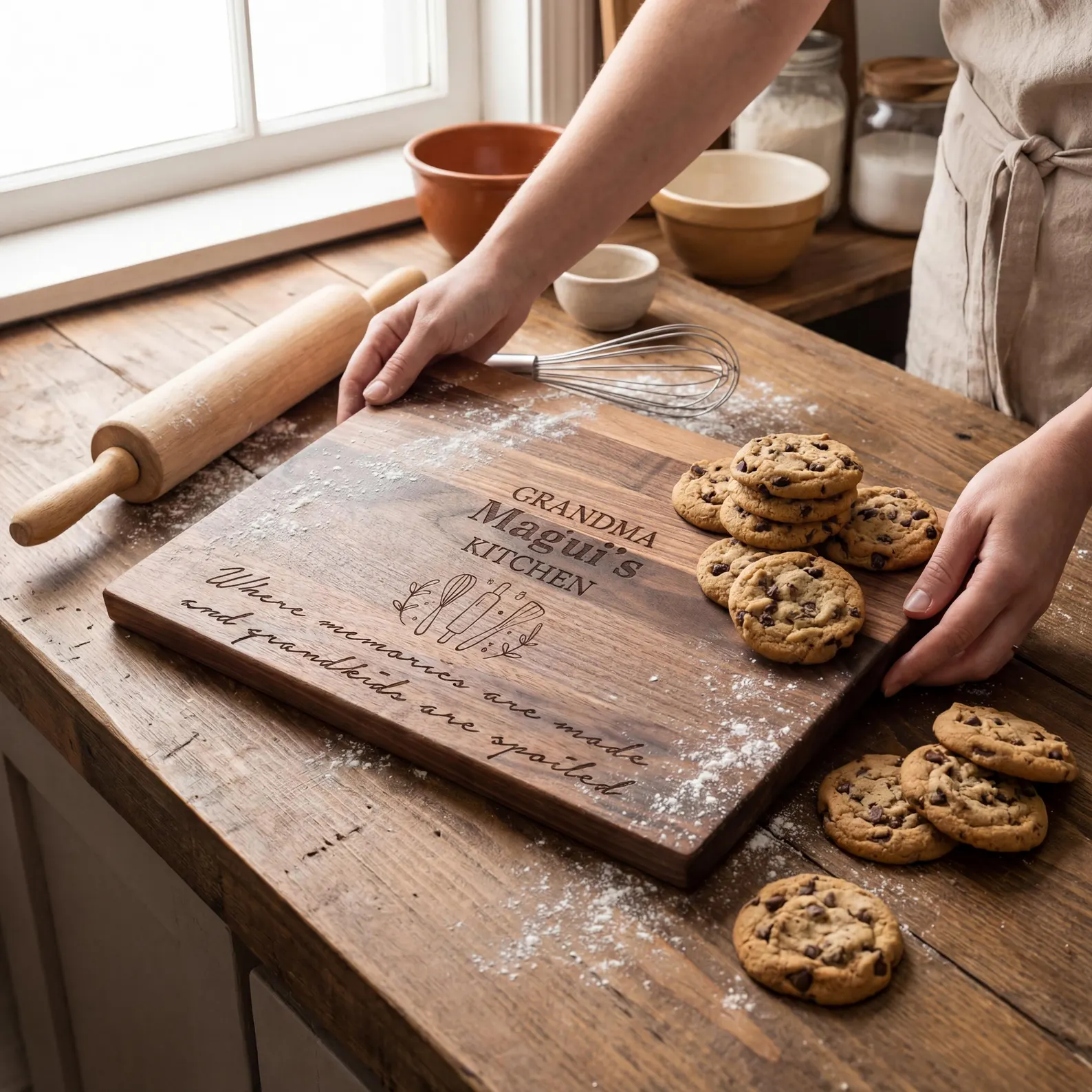 Wooden cutting board for grandma