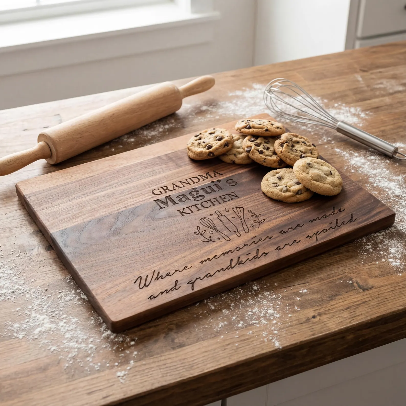 Personalized wooden cutting board
