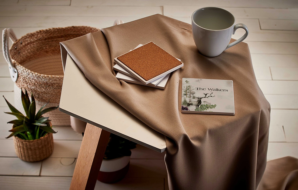 Miniature : Sous-verres en pierre personnalisés avec motif d'élan | Cadeaux personnalisables