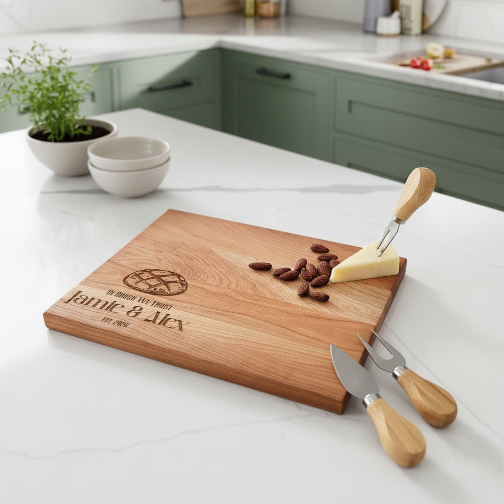 Personalized Sourdough Cutting Board — Custom Engraved Baker Gift