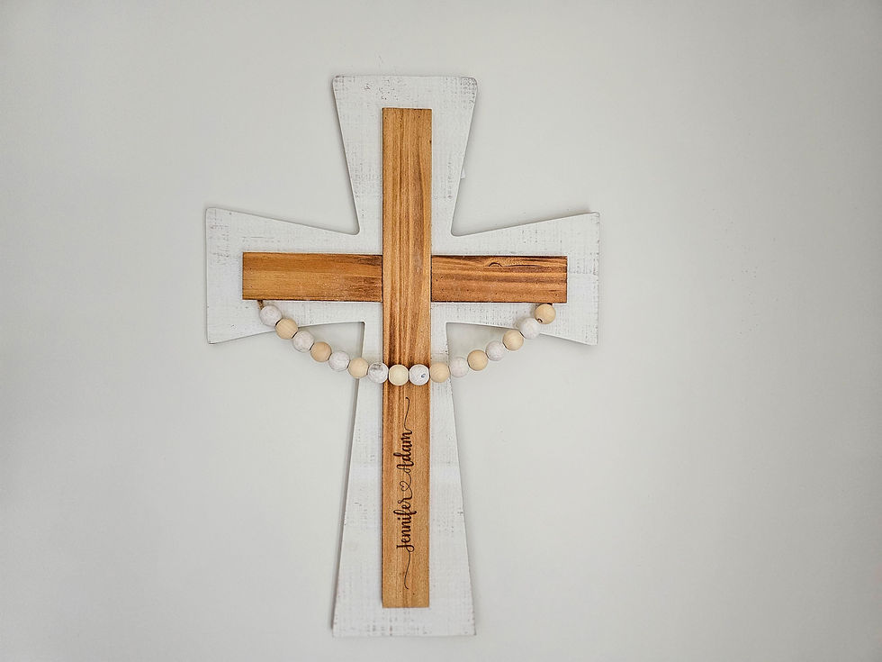 Miniature : La Croix en Bois Gravée - Symbole d'Amour et de Foi Méticuleusement Fabriqué