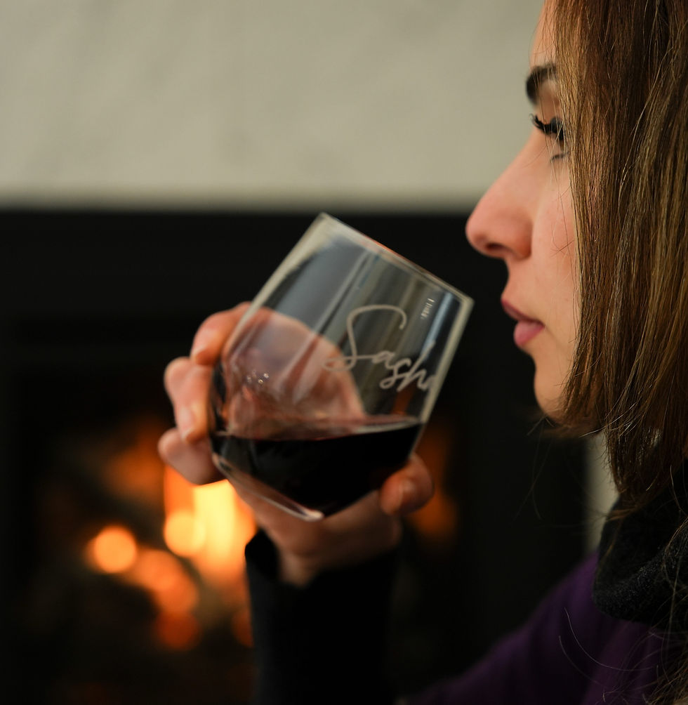 Miniature : Verre à vin sans pied personnalisé avec initiales