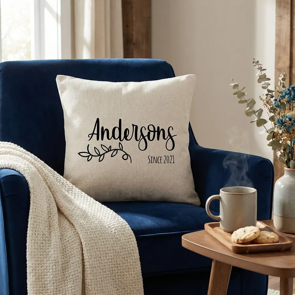 Thumbnail: Custom Linen Pillow Case – Personalized Family Print Gift