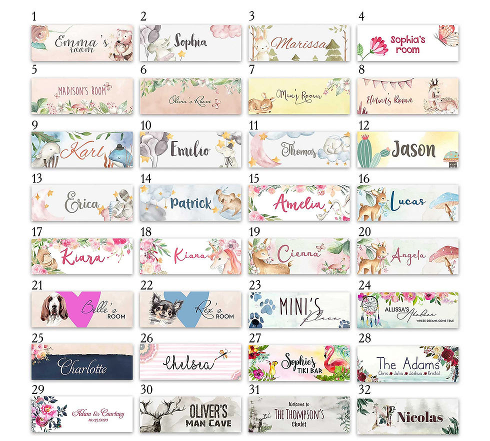 Thumbnail: Adorable Personalized Ceramic Door Sign for Kids Room