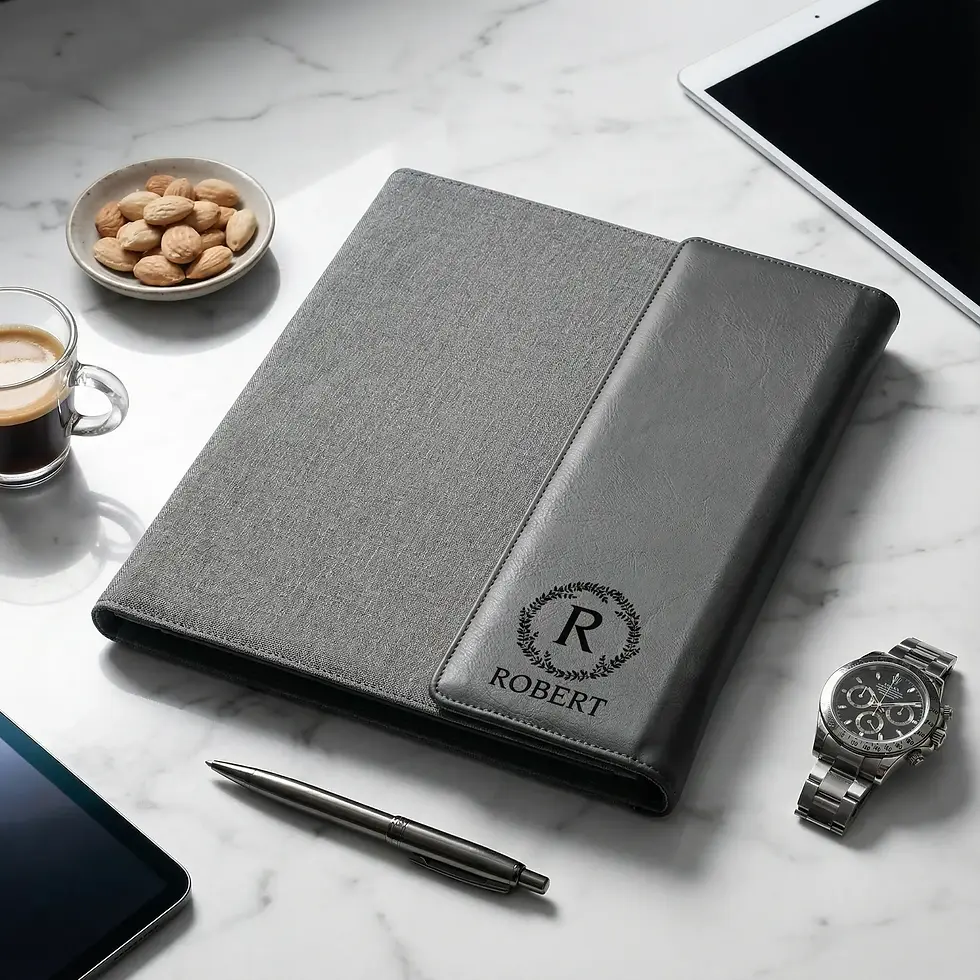 Miniature : Portfolio personnalisé, bloc-notes gravé et monogrammé