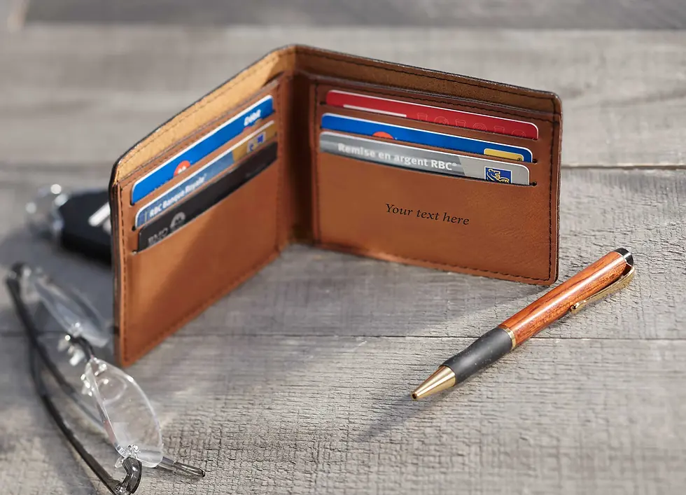 Thumbnail: Personalized Vegan Leather Wallets for Men | Customizable Gifts