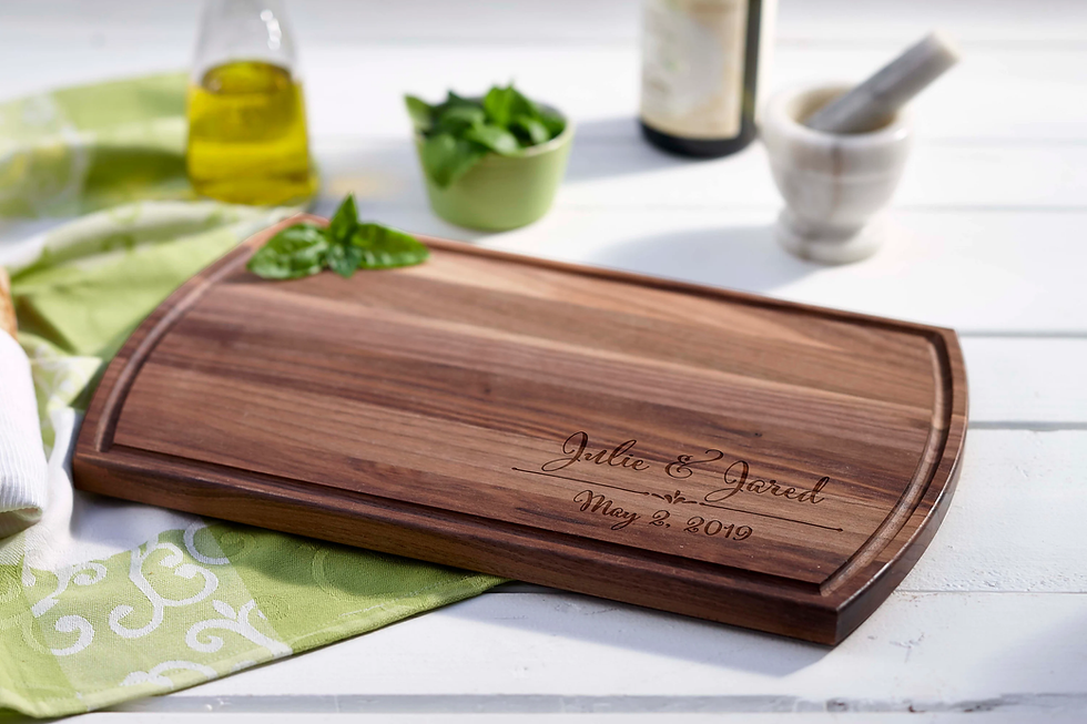Thumbnail: Personalized Cutting Board - Laser Engraved with Couple's Names and Wedding Date