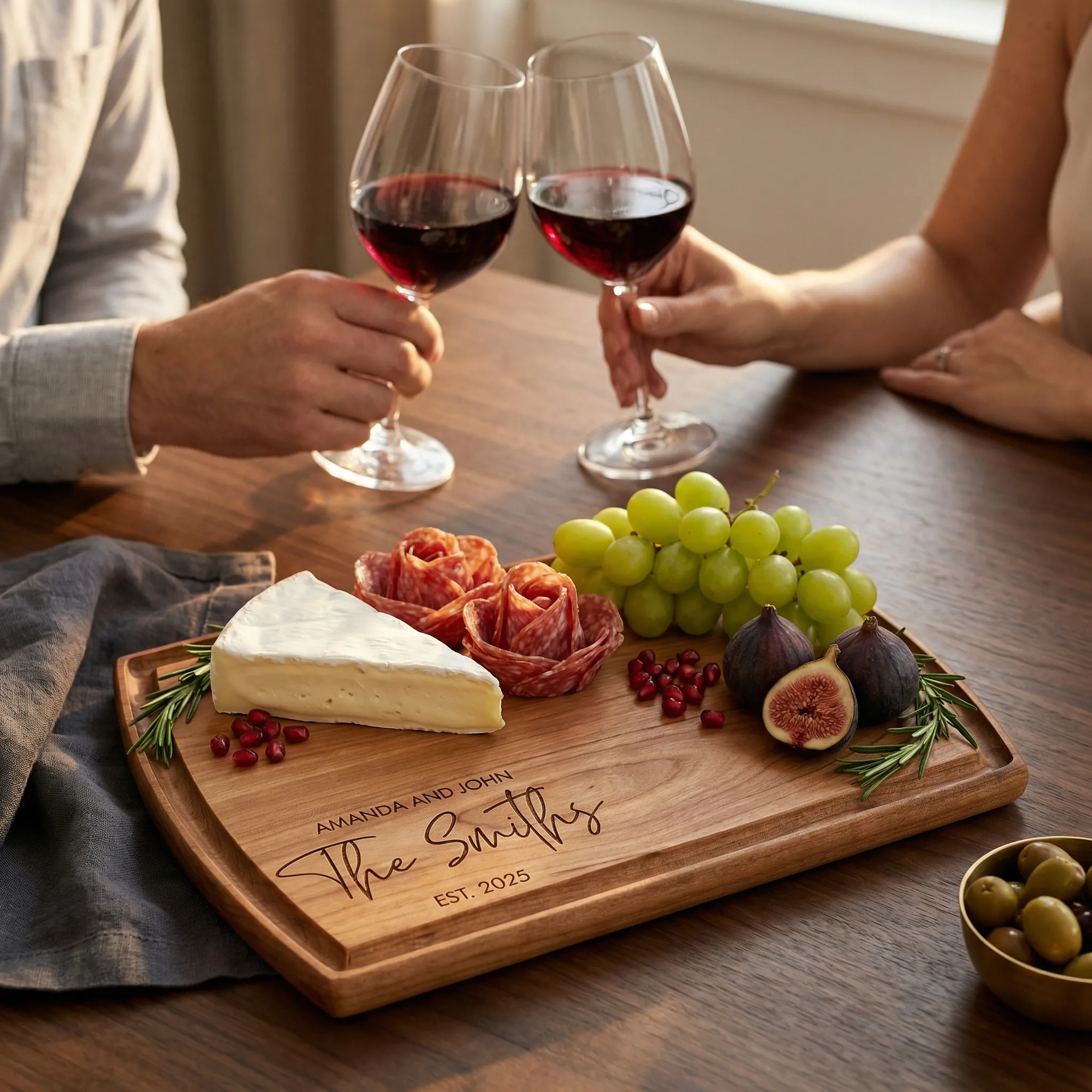 Personalized Cherry Wood cutting board with juice groove