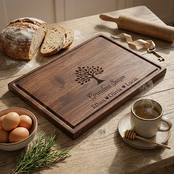 Personalized wooden cutting board for mom