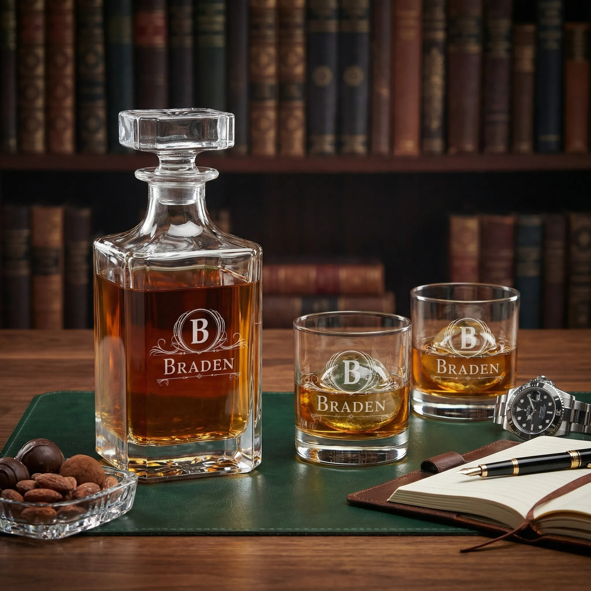Front View for the decanter set