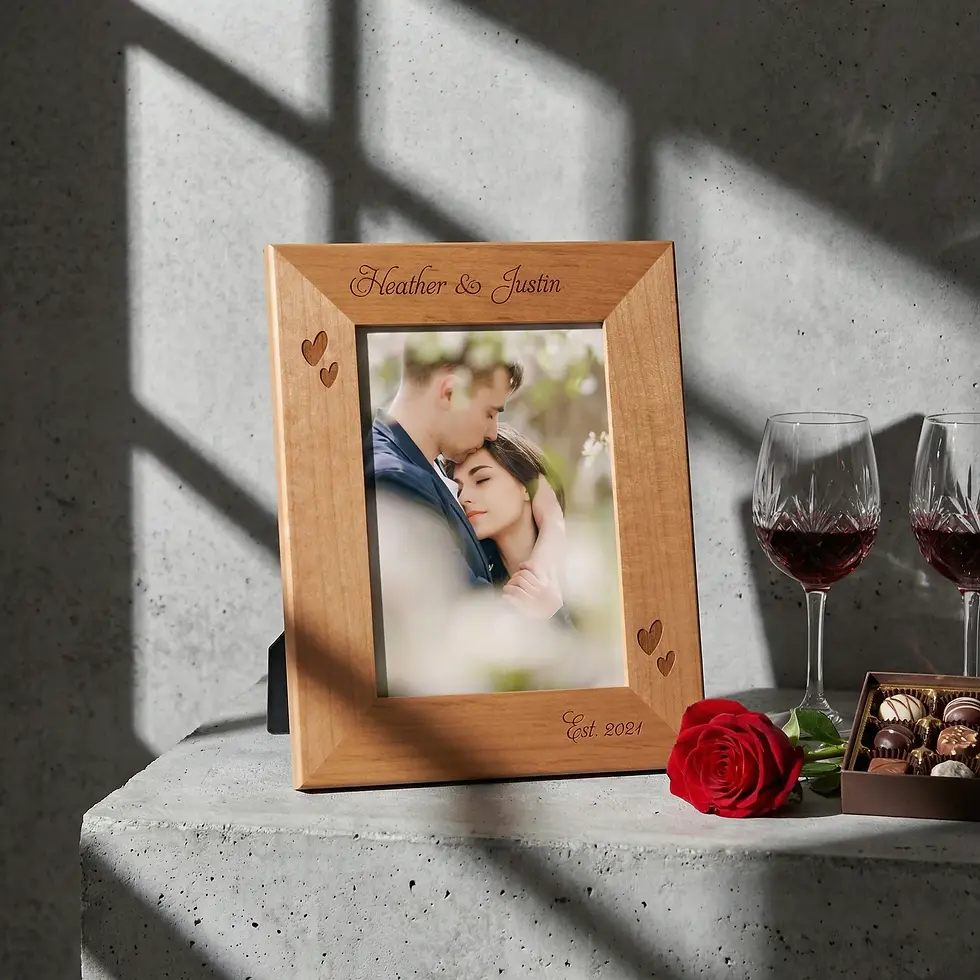 Miniature : Cadre en bois personnalisé - Un souvenir de la Saint-Valentin