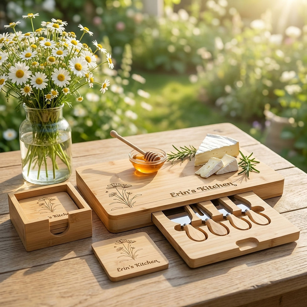 Miniature : Plateau de charcuterie personnalisé pour elle | Cadeau gravé sur mesure pour maman