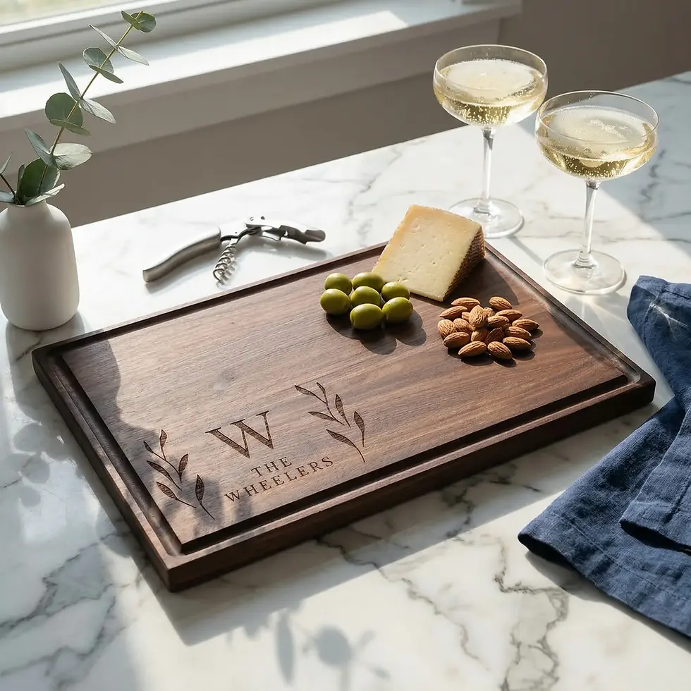 Thumbnail: Monogrammed Cutting Board for Couples | Personalized Gift
