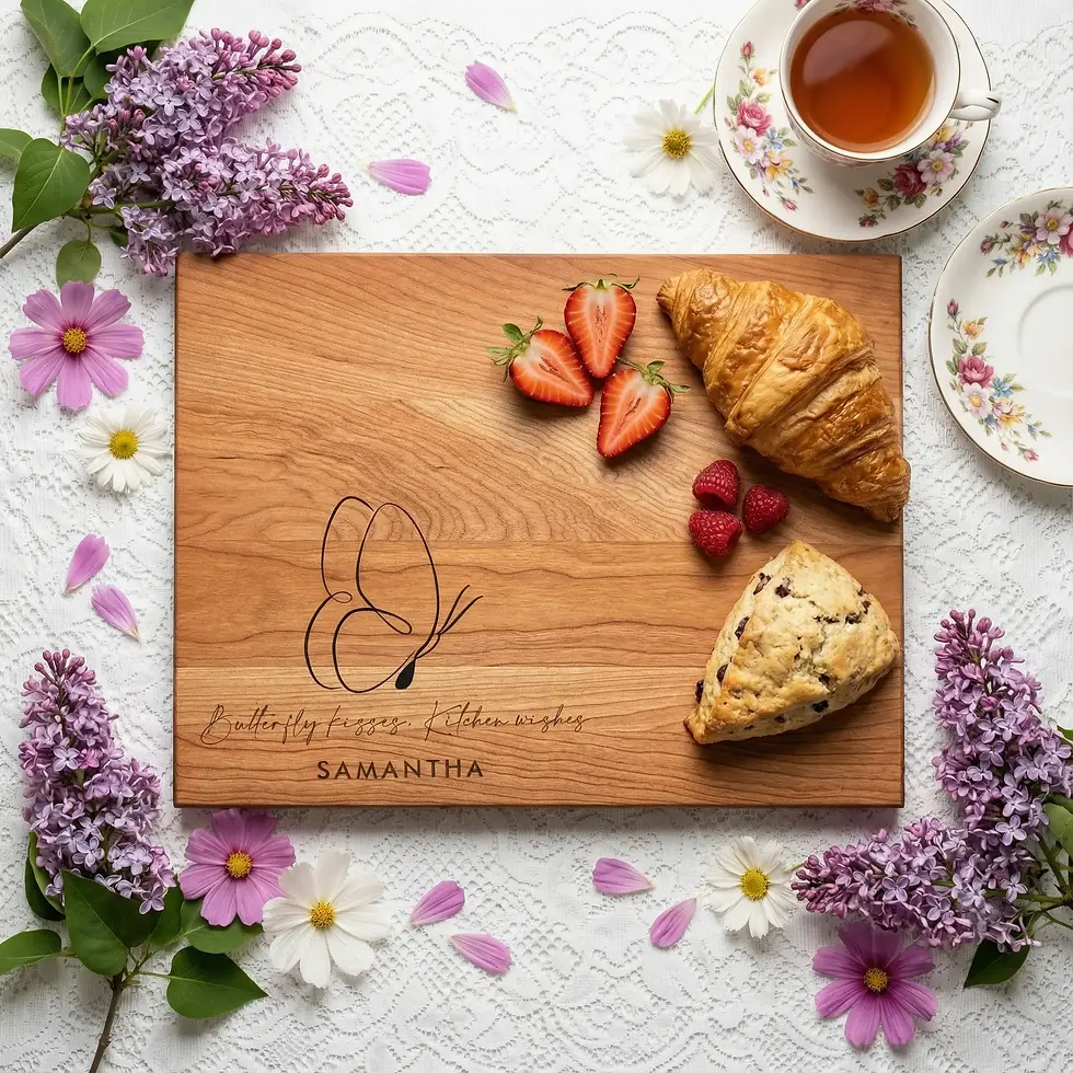Miniature : Planche à découper papillon personnalisée | Cadeau pour maman