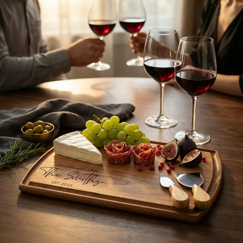 Miniature : Planche à découper personnalisée : cadeau pour les couples ; planche à charcuterie gravée sur mesure