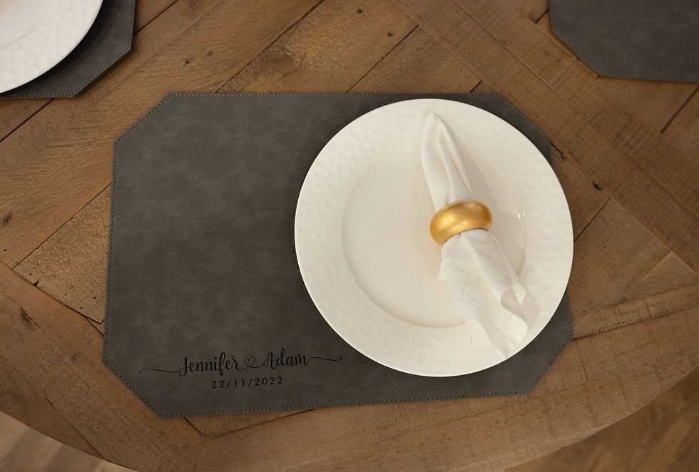 Miniature : Set de table personnalisé en similicuir - Cadeau de Noël pour toute la famille