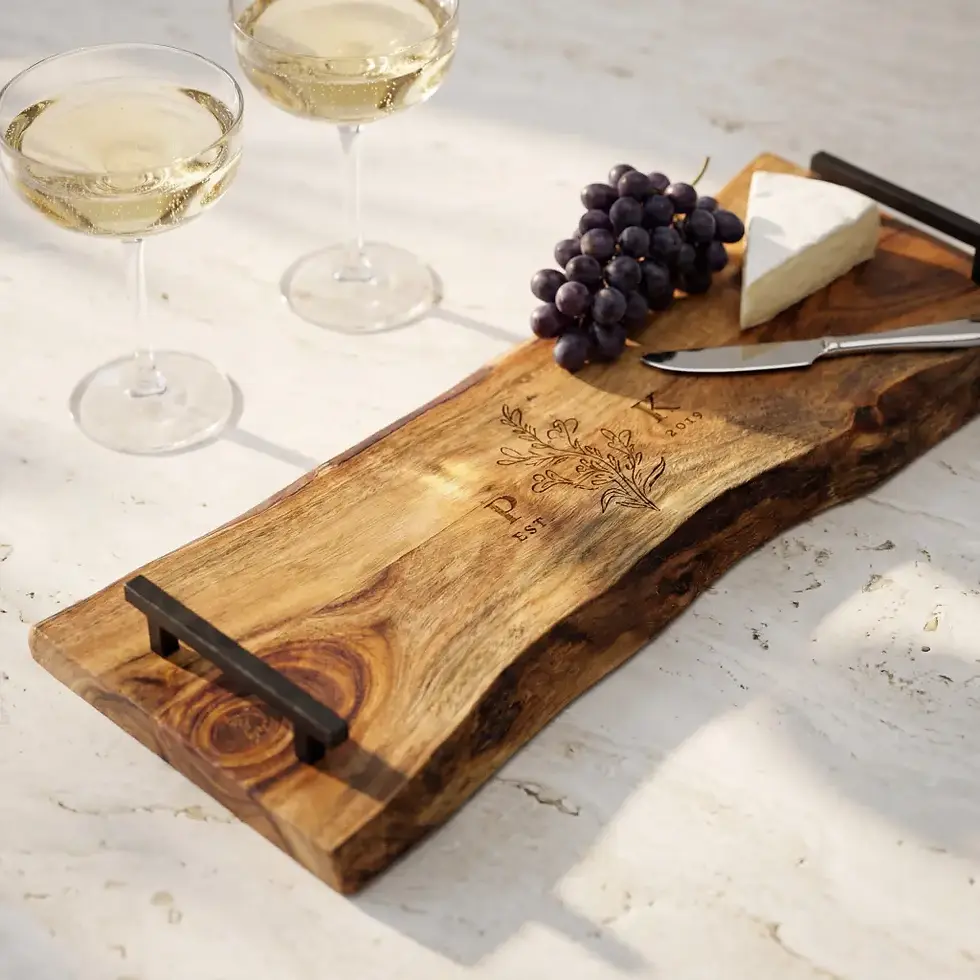 Thumbnail: Personalized Live Edge Serving Tray | Custom Monogram Gift