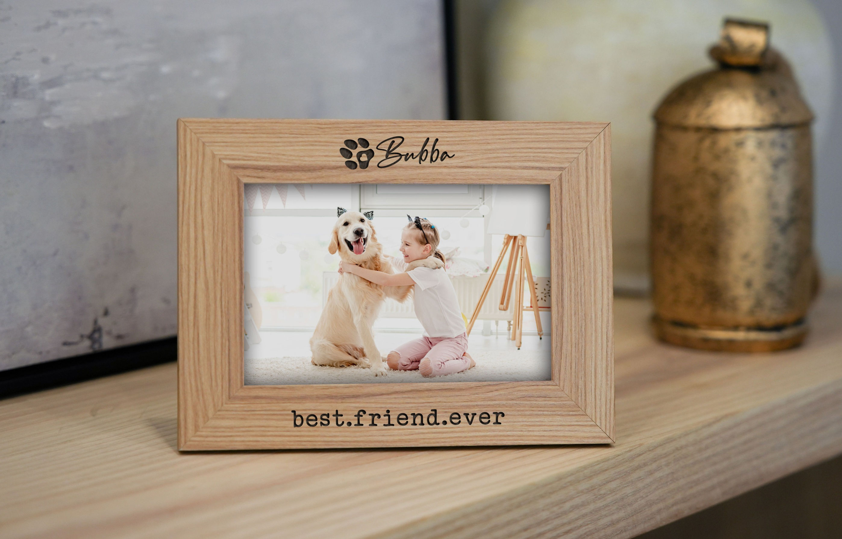 Cadres photo personnalisés pour animaux de compagnie - Matériau MDF | Gravure personnalisée disponible