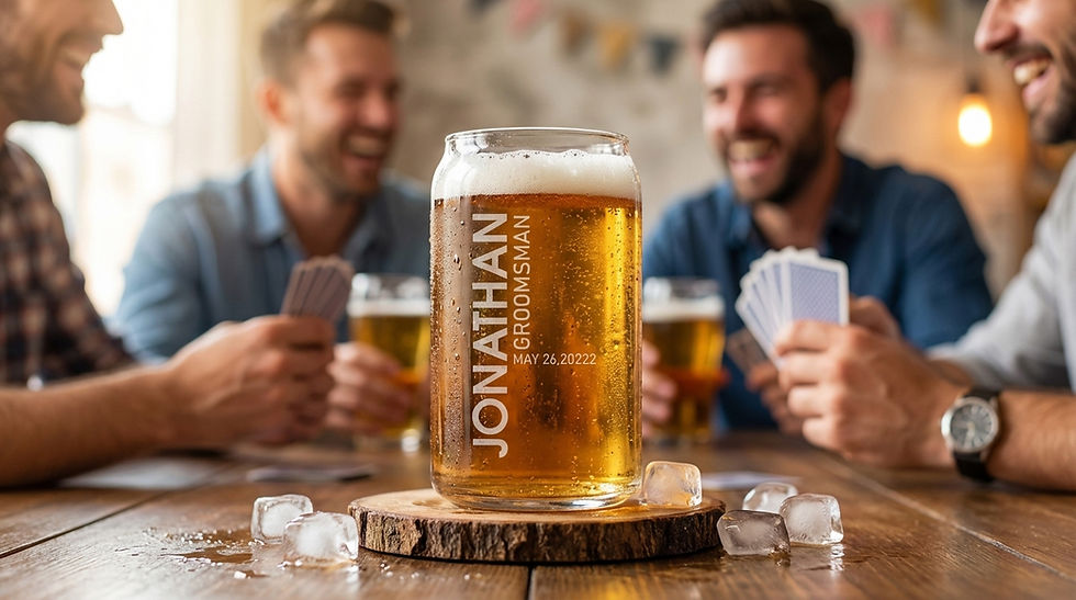 Thumbnail: Personalized Soda Can Shape Glass | Engraved Wedding Gift