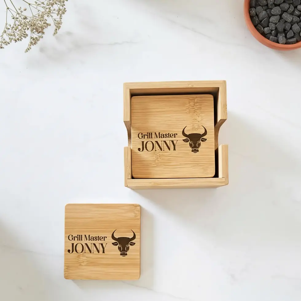 Thumbnail: Personalized Grill Master Charcuterie Board | Engraved Bamboo Cheese Board