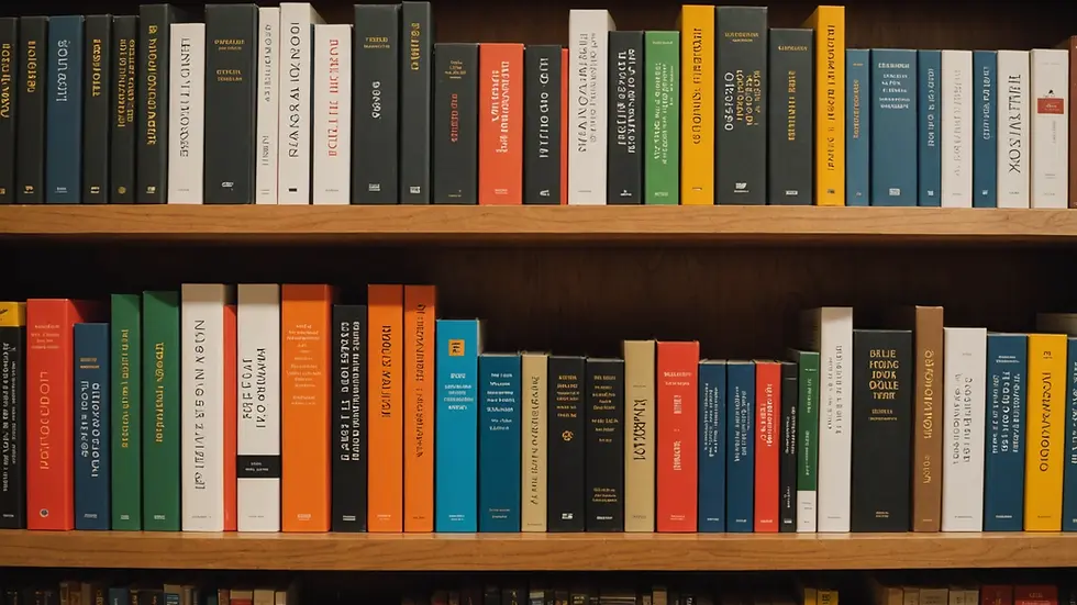 Eye level view of a bookshelf filled with informative books about political struggles and activism
