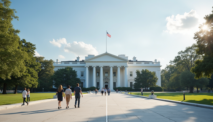 Eye-level view of a historic presidential library exterior
