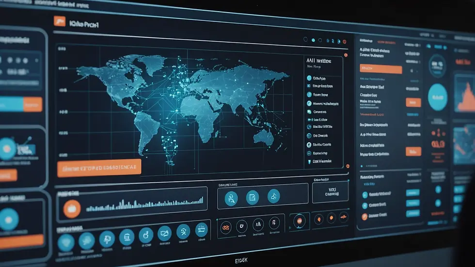 Close-up of a high-tech AI interface displaying video templates