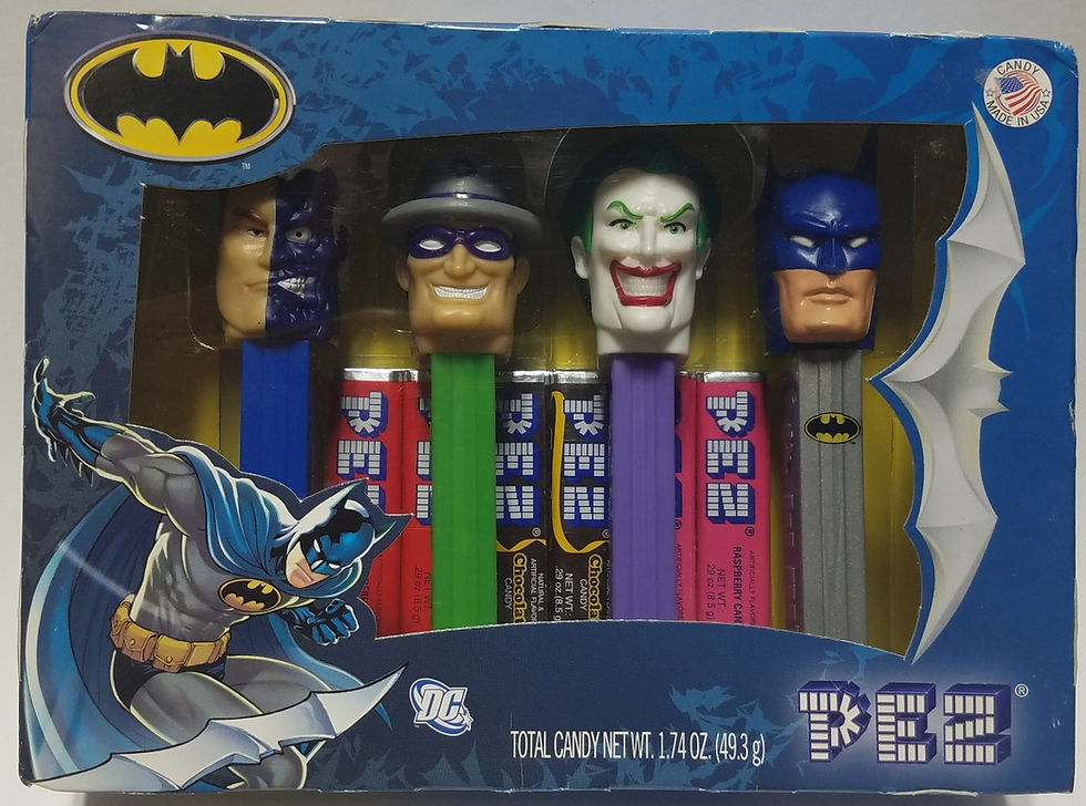 PEZ Batman Collectors Set with Batman, Joker, Riddler, and Two-Face Candy Dispen
