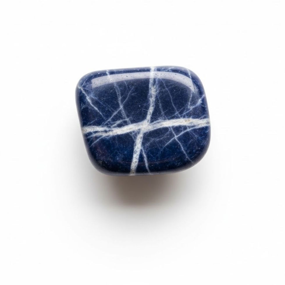 Sodalite – mavi lacivert taş, beyaz damar desenli yarı değerli taş, Tuna Mining