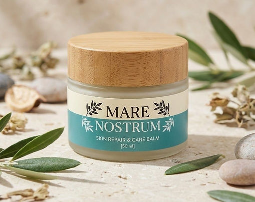 Skin repair and care balm MedCare Unguentum Series in Mare Nostrum glass jar