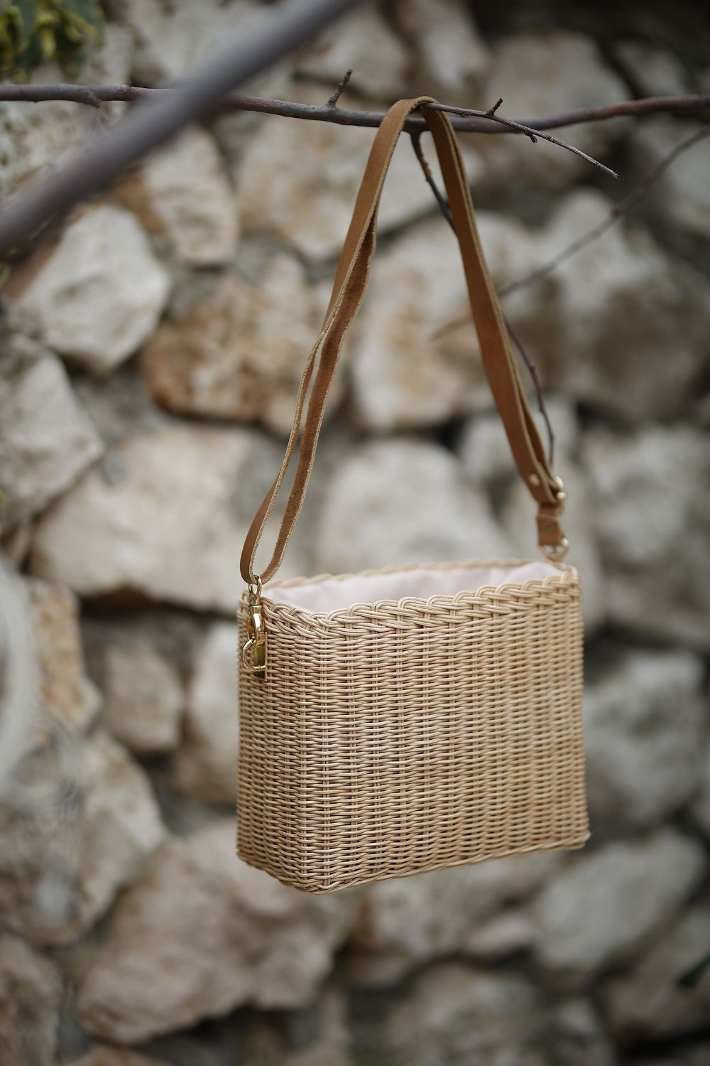 Bamboo Handmade Square Bag with Tarot Badges Dreamed By Bamboom