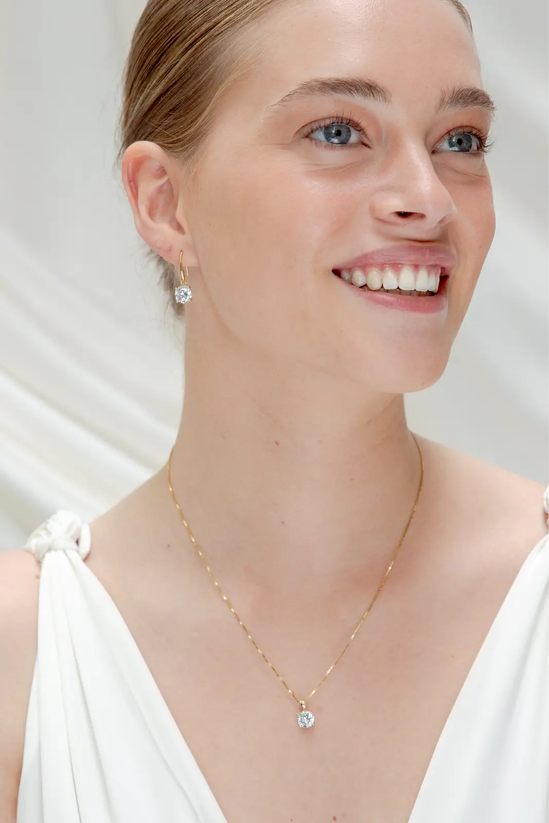 Braut Ohrringe Perlen Halskette mit Perle elegent