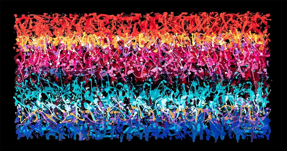 An artwork in Yoav Pour's distinctive graffiti inspired style that provide a glimpse into the artist's creative process